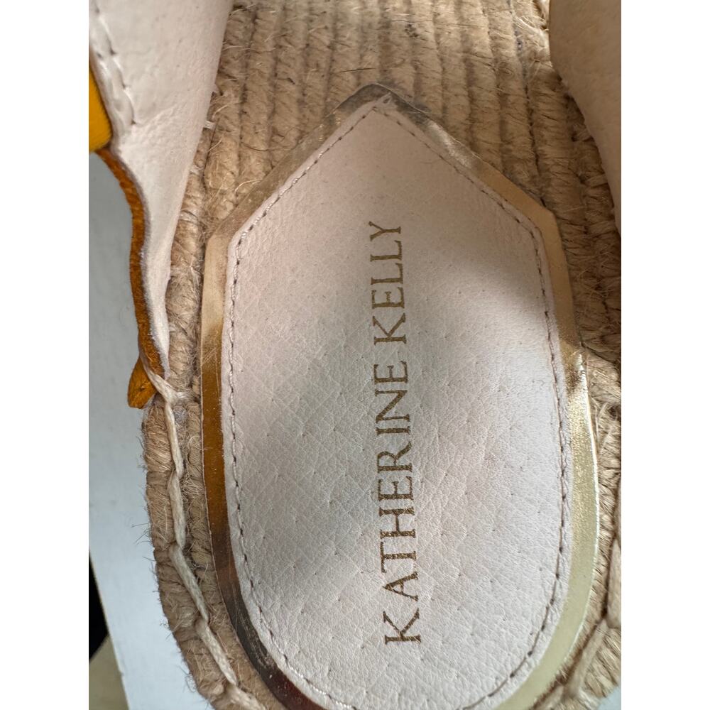 Katherine Kelly Women's Yellow Sunflower ORLA Sandy Wedges Heel Sandals Size 8.5 - Picture 5 of 6